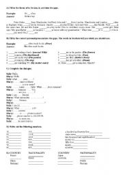 English Worksheet: worksheet