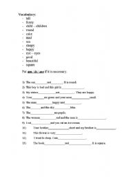 English worksheet: Vocabulary Test. Present Simple. To be.