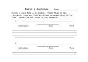 English worksheet: Build a Sentence