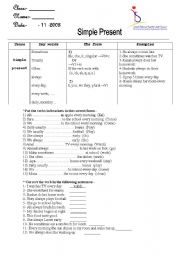 English Worksheet: Simple Present