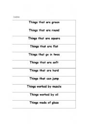 English worksheet: Think of objects which have  the same quality