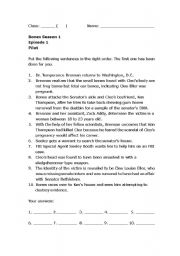 English Worksheet: Worksheet on Bones Season 1 Episode 1