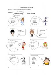 English worksheet: PRESENT SIMPLE TENSE