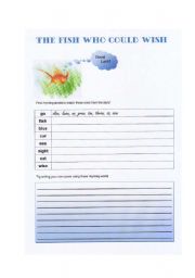 English Worksheet: The Fish Who Could Wish Rhyme Activity