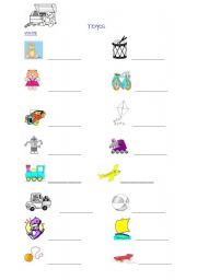 English worksheet: toys