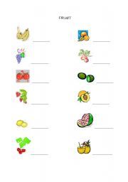 English Worksheet: fruit