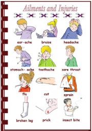 English Worksheet: Ailments and Injuries