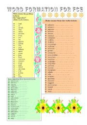 English Worksheet: WORD FORMATION