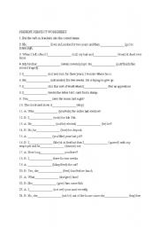 PRESENT PERFECT WORKSHEET