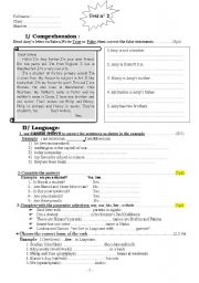 English Worksheet: personal information