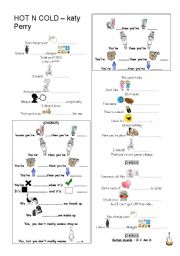 English Worksheet: SONG - HOT N COLD- KATY PERRY