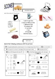 English Worksheet: scones recipe