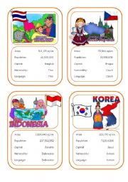English Worksheet: Country cards 3