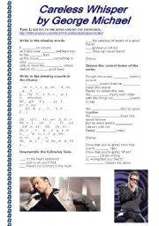 English Worksheet: Grammar Through Songs: Careless Whisper