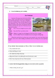 English Worksheet: The weekend