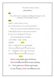 English Worksheet:  The past continuous tense
