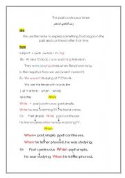 English Worksheet:  The past continuous tense