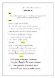 English worksheet:  The past continuous tense