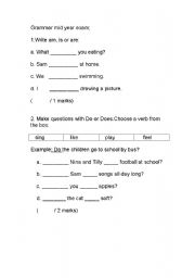 English worksheet: grammar test