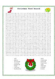 English Worksheet: Christmas word search