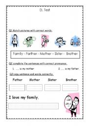 English worksheet: family