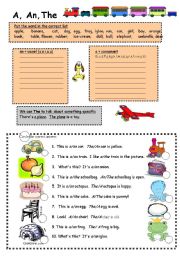 English Worksheet: Articles: A, An, The