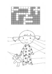 English Worksheet: BODY CROSSWORD