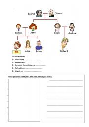 English Worksheet: family tree