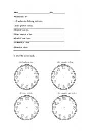 English worksheet: Hours