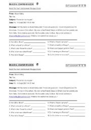 English Worksheet: Alisons email