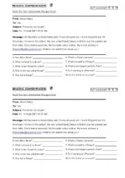 English worksheet: Alisons email