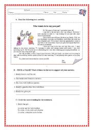 English Worksheet: Who wants to be my pen pal?