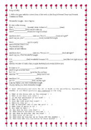 English Worksheet: Wonderful Tonight - Song by Eric Clapton