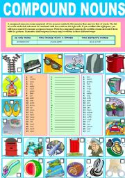 English Worksheet: COMPOUND NOUNS