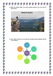English Worksheet: Extreme sports