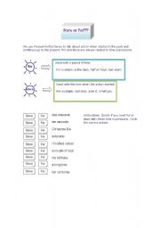 English Worksheet: Since and For