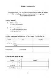 English worksheet: Simple Present Tense - for beginners