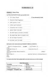 English Worksheet: Passive