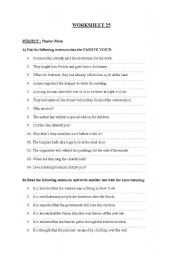 English worksheet: Paasive Voice