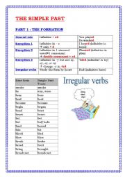 English Worksheet: Simple past (9 pages) -  theory -  exercices -  answers