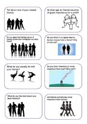 English Worksheet: Conversational cards: friends