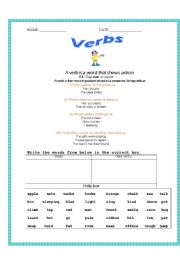 English worksheet: Verbs