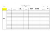 English Worksheet: students assessment table