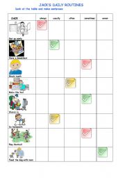 English Worksheet: Daily Routines 