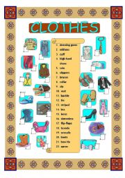 English Worksheet: CLOTHES 