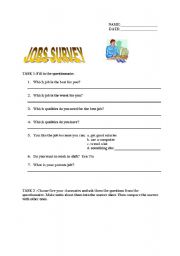 English worksheet: Jobs survey