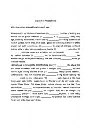 English worksheet: prepositions