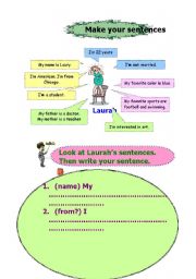 English worksheet: Verb to be in sentences