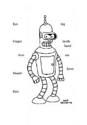 English worksheet: parts of the body