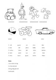 English Worksheet: I like toys